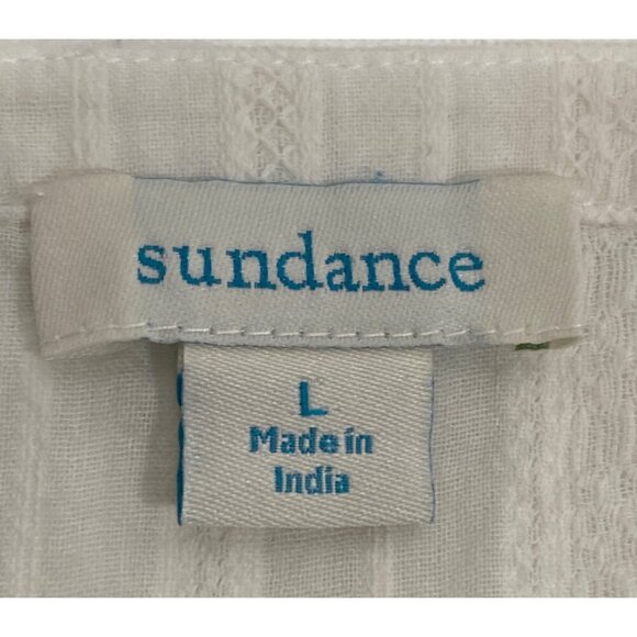 Sundance Womens Ivory Lace Button-Front crochet gauzy Blouse Size L light cool - Picture 6 of 10